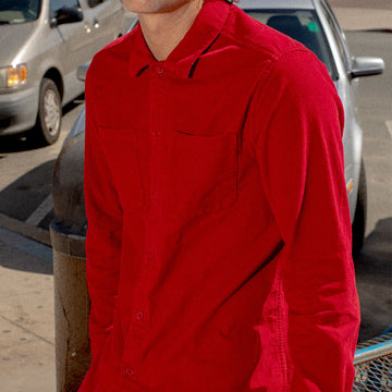 CCS Long Sleeve Corduroy Shirt - Crimson