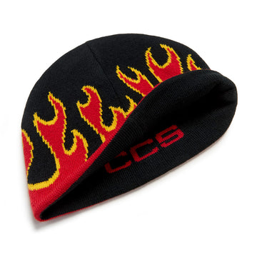CCS Flames Reversible Skully Beanie - Black/Red