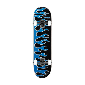 CCS Flames Mini Skateboard Complete - Black/Blue