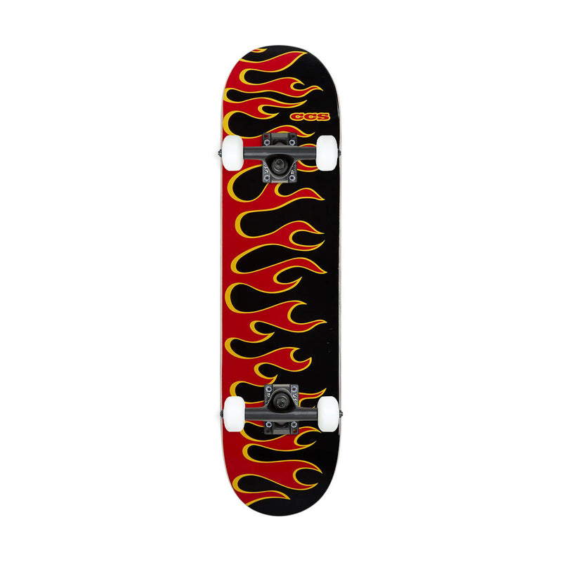 CCS Flames Mini Skateboard Complete - Black/Red