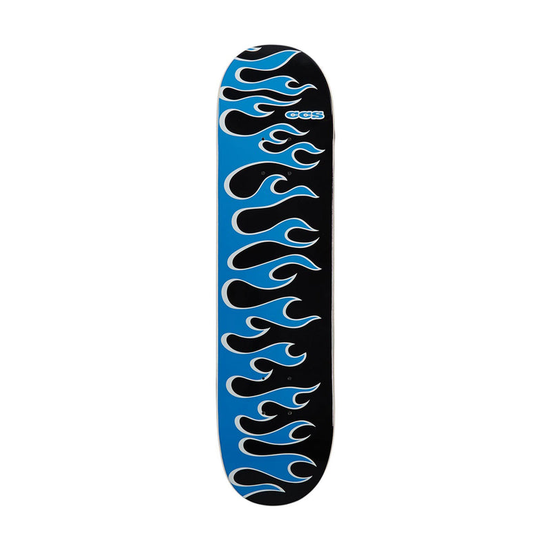CCS Flames Mini Skateboard Deck - Black/Blue - 7.25