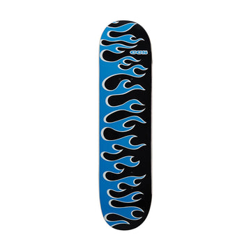 CCS Flames Mini Skateboard Deck - Black/Blue - 7.00