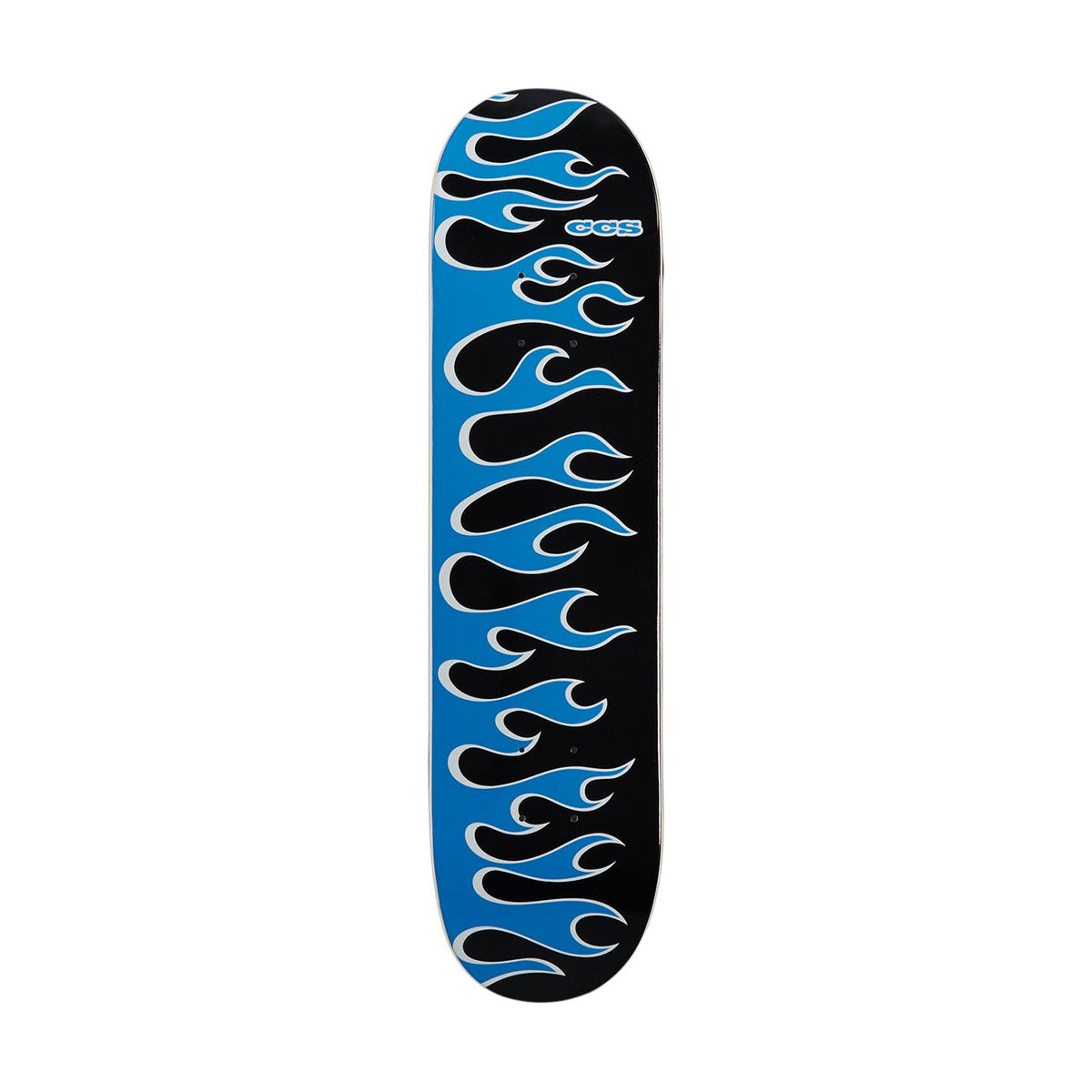 CCS Flames Mini Skateboard Deck - Black/Blue - 7.00