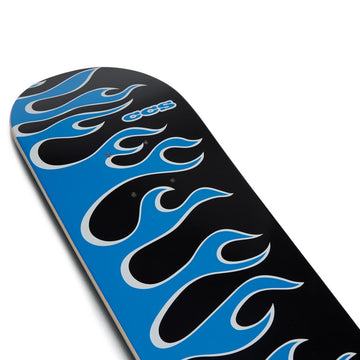 CCS Flames Mini Skateboard Deck - Black/Blue