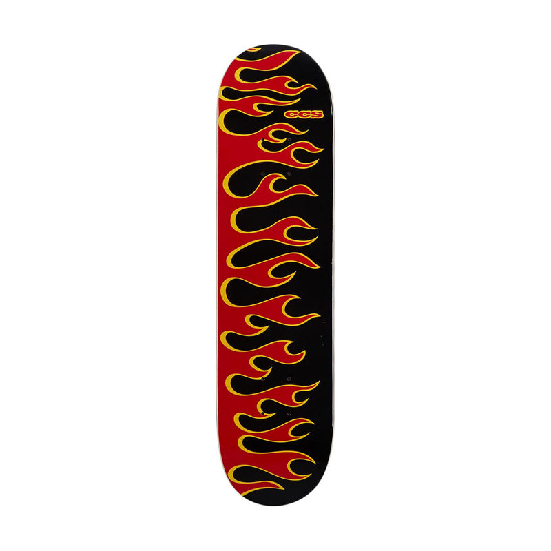 CCS Flames Mini Skateboard Deck - Black/Red - 7.25