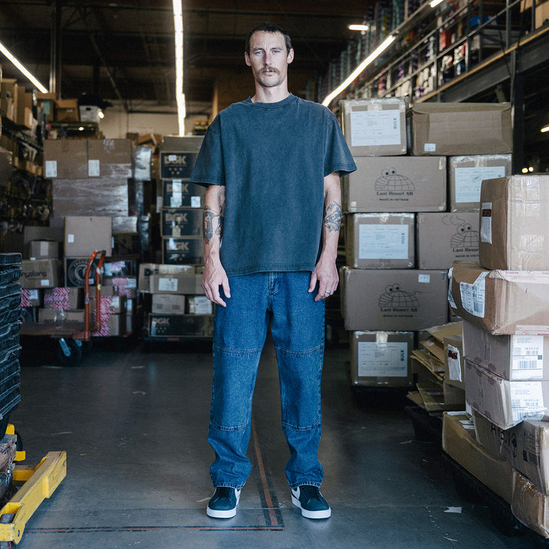 CCS 4x4 Reinforced Baggy Taper Denim Jeans - Medium Wash