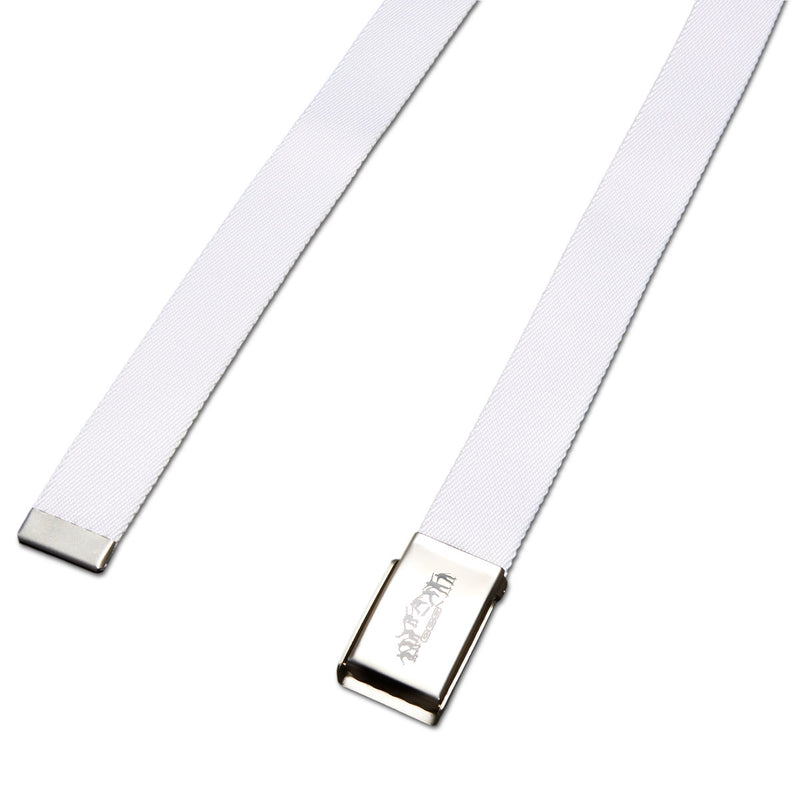 CCS Silver Kickflip Buckle Belt - White