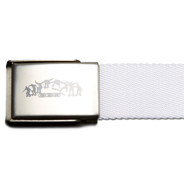 CCS Silver Kickflip Buckle Belt - White