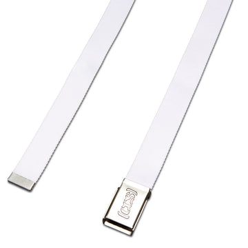 CCS Silver Logo Buckle Belt - White