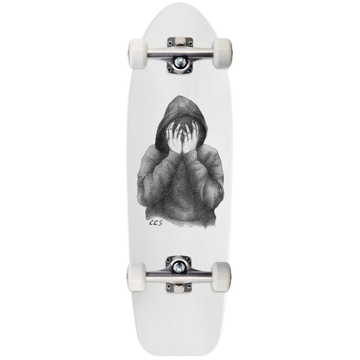 CCS Smile on The Surface Crusier Skateboard Complete - White - 8.00