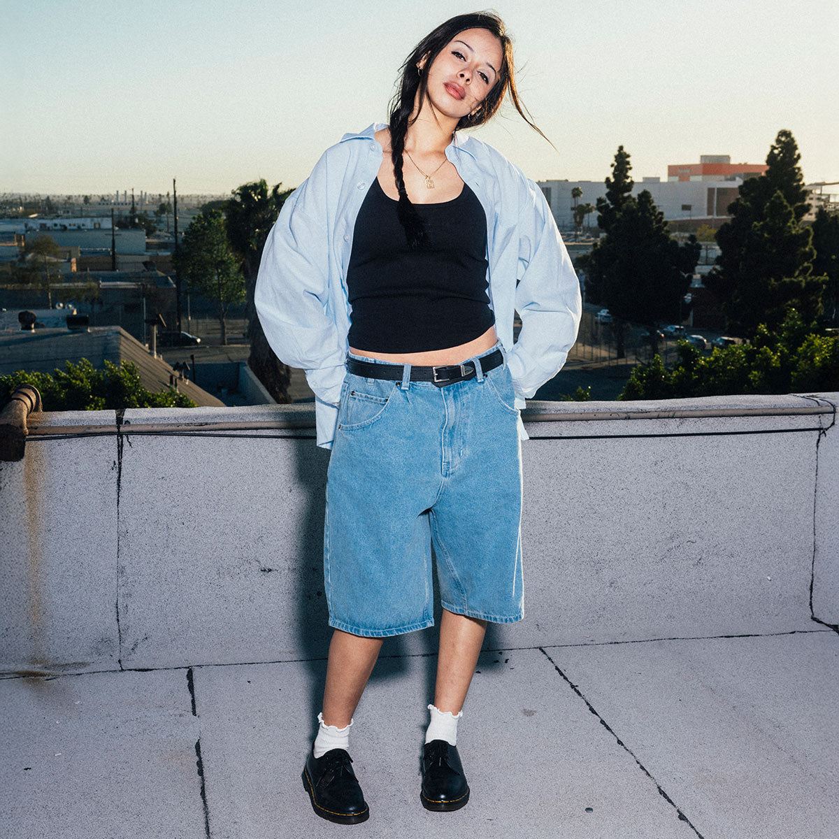 CCS 97 Star Denim Shorts - Rinsed Blue