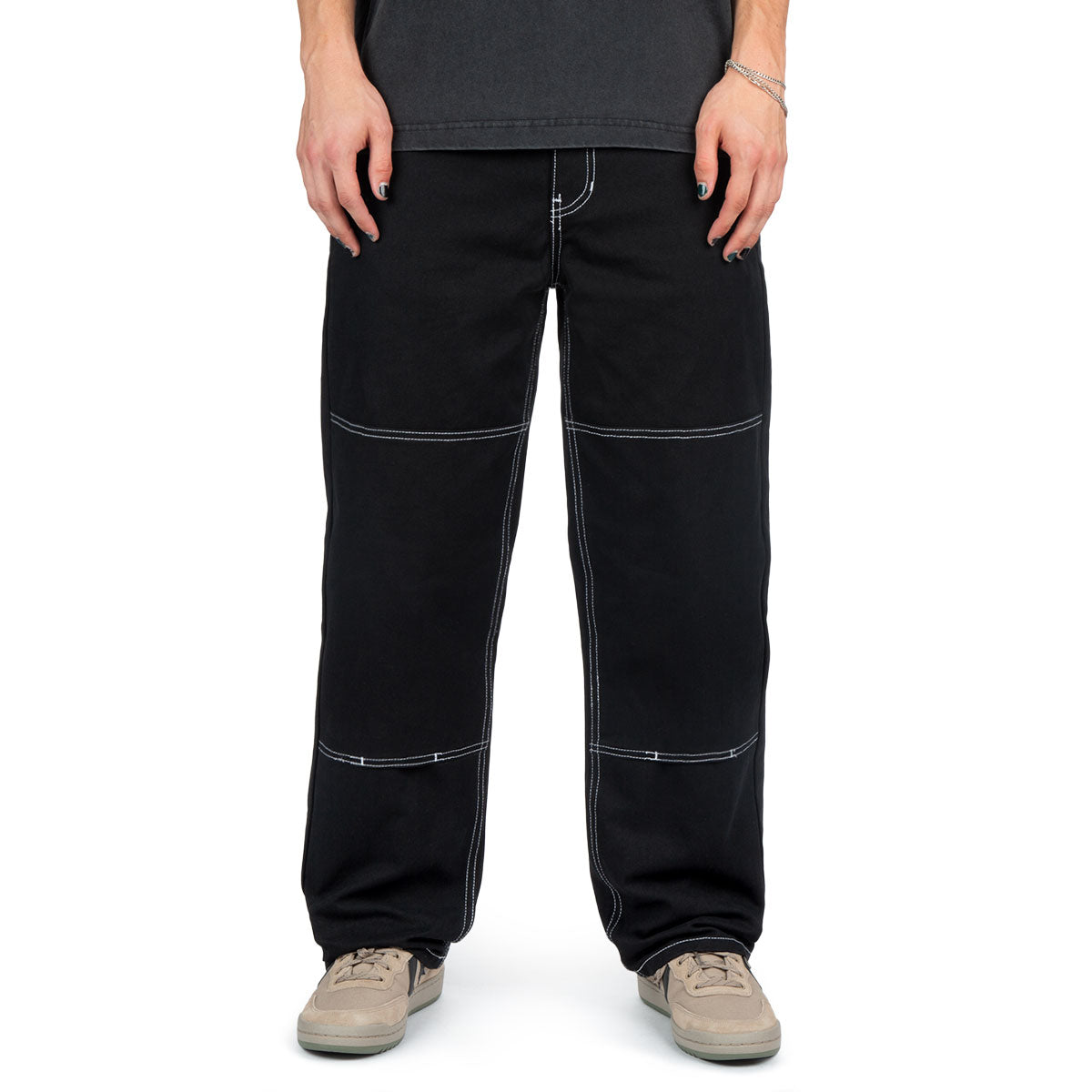 CCS Double Knee Original Relaxed Canvas Pants - Black/White display picture 1
