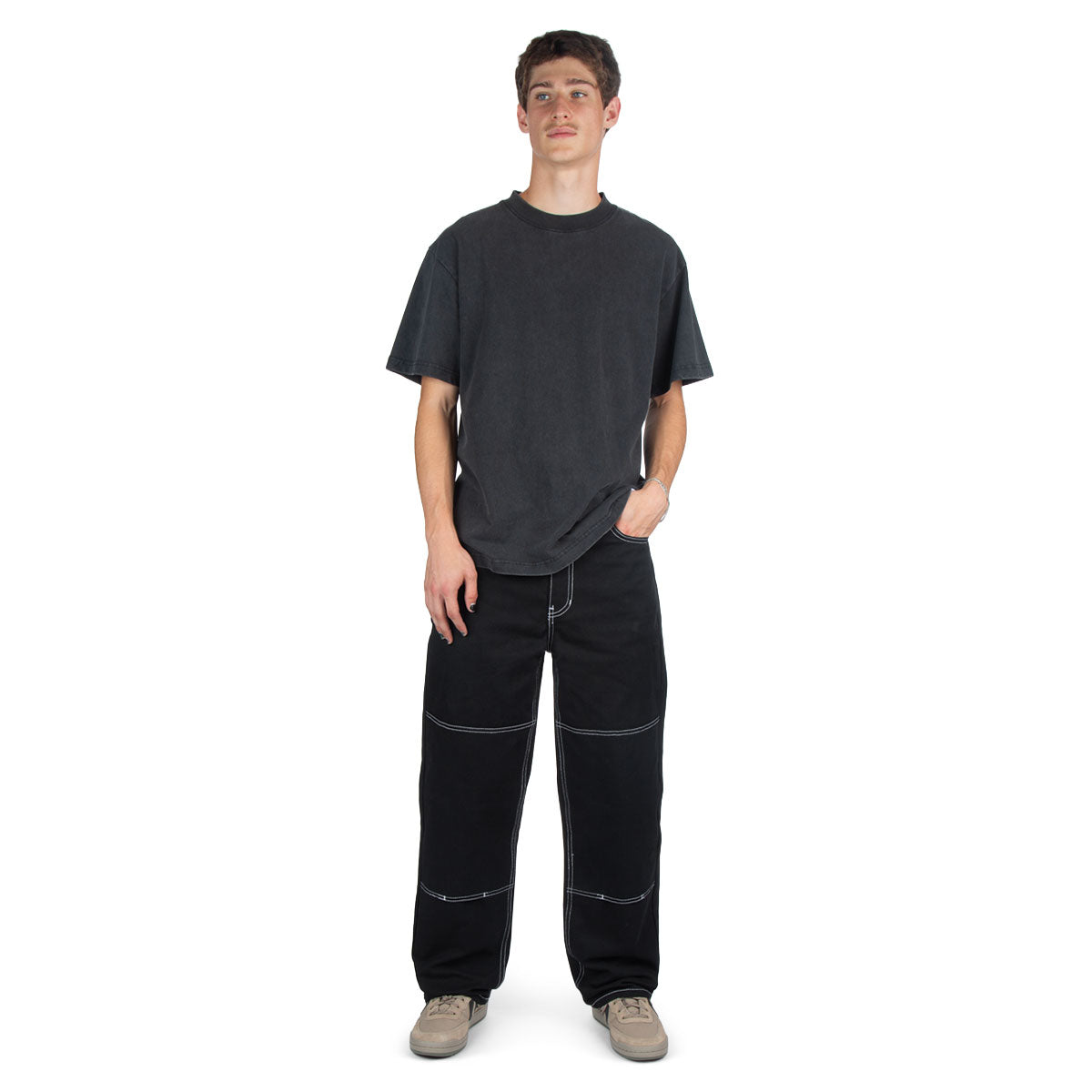 CCS Double Knee Original Relaxed Canvas Pants - Black/White image 3
