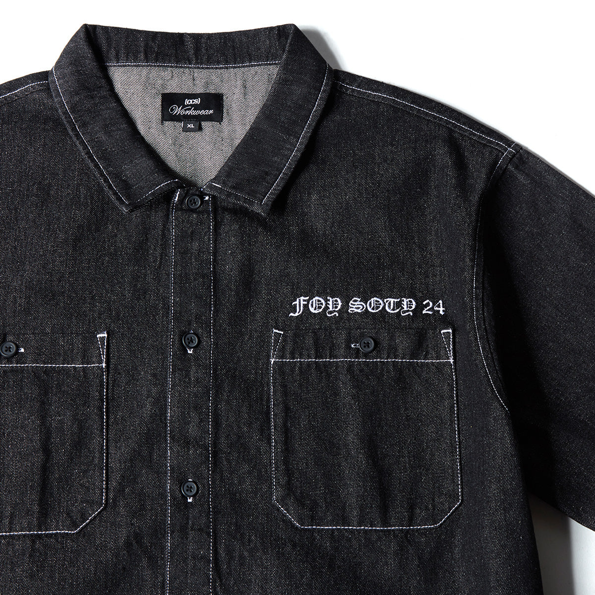 CCS Custom Embroidered Work Shirt - Black Denim image 4