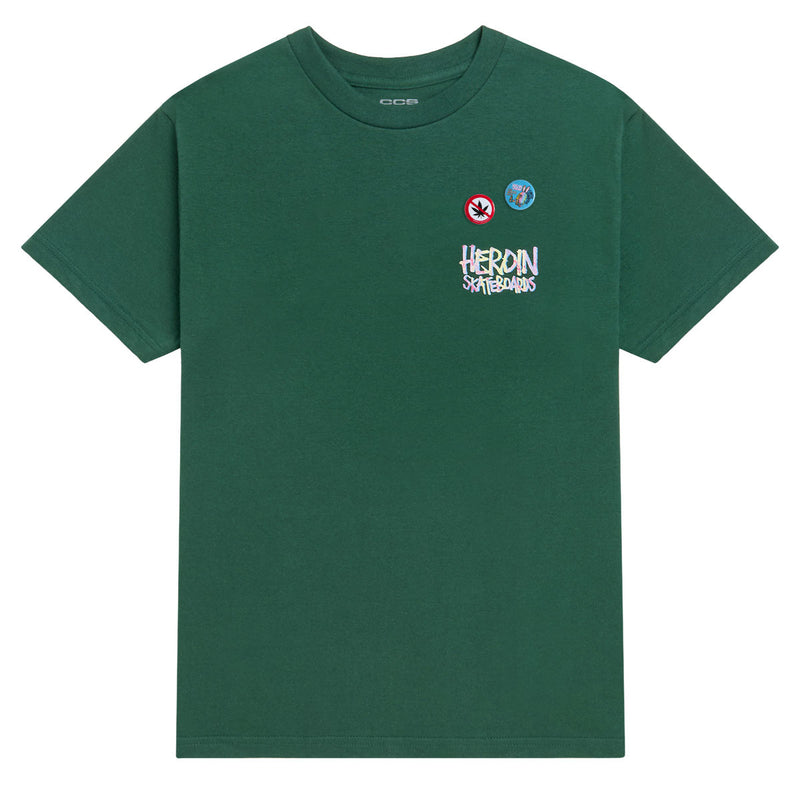 CCS Live x Heroin 420 Egg T-Shirt - Forest Green