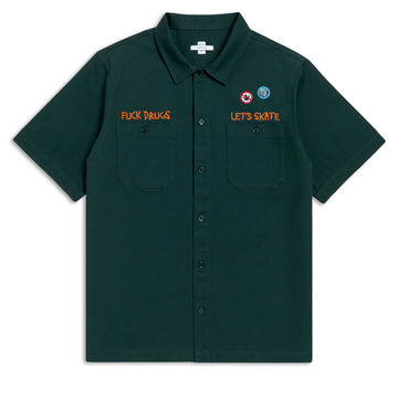 CCS Live x Heroin 420 Work Shirt - Hunter Green