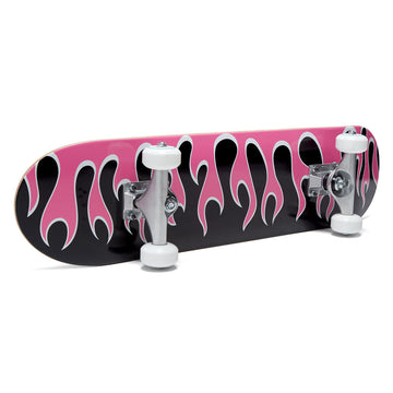 CCS Flames Mini Skateboard Complete - Black/Pink
