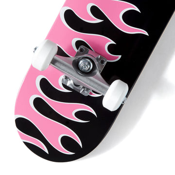 CCS Flames Mini Skateboard Complete - Black/Pink