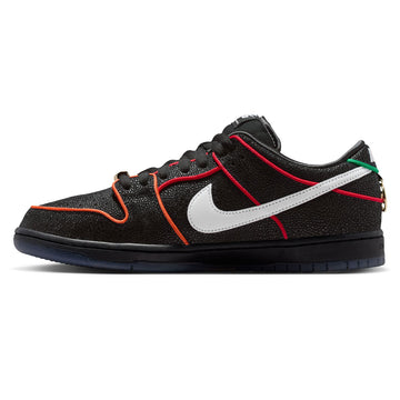 Nike SB Bronx Girls Skate Dunk Low Pro Shoes - Black/White/Challenge Red/Total Orange