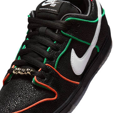 Nike SB Bronx Girls Skate Dunk Low Pro Shoes - Black/White/Challenge Red/Total Orange