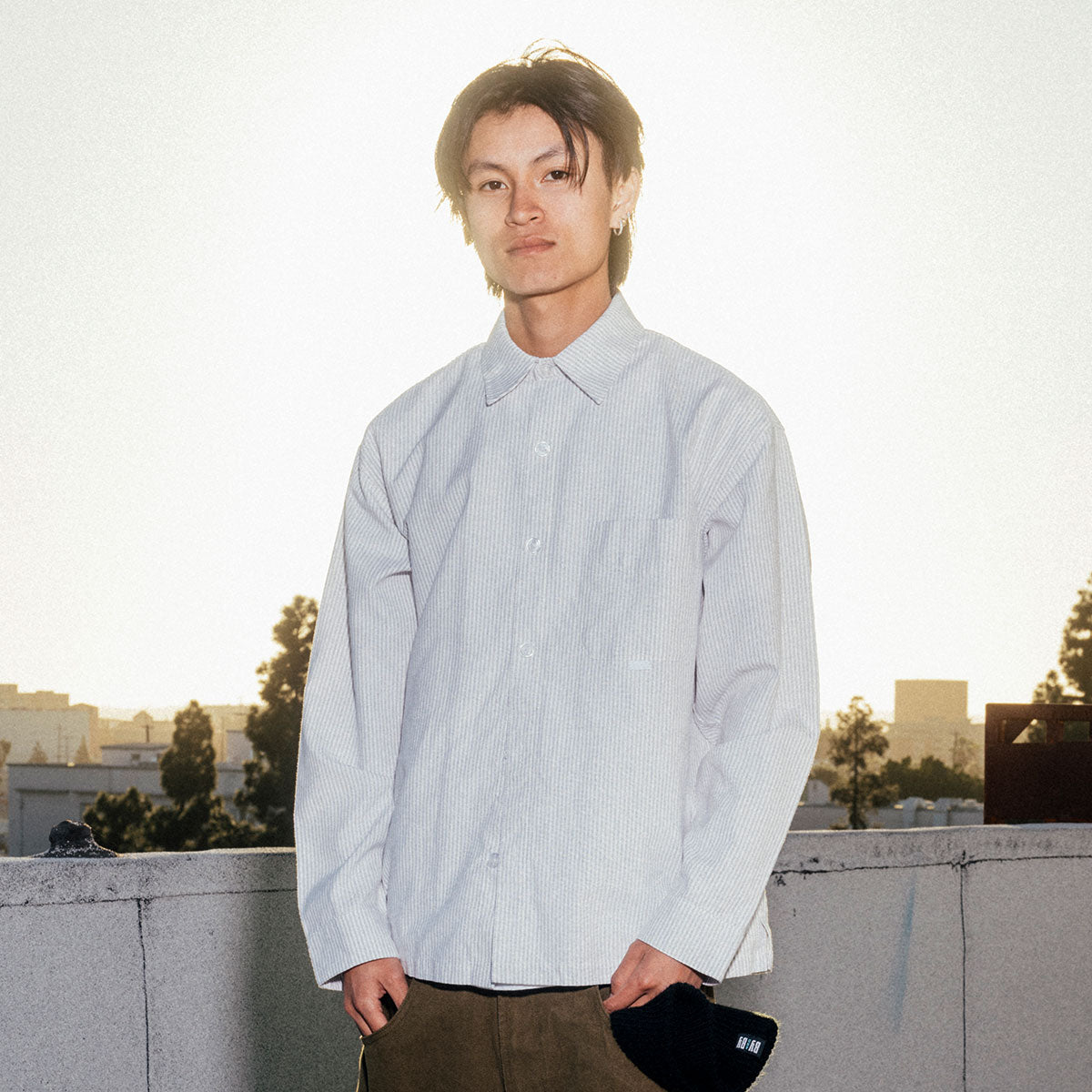 CCS Box Oxford Shirt - Grey Stripe