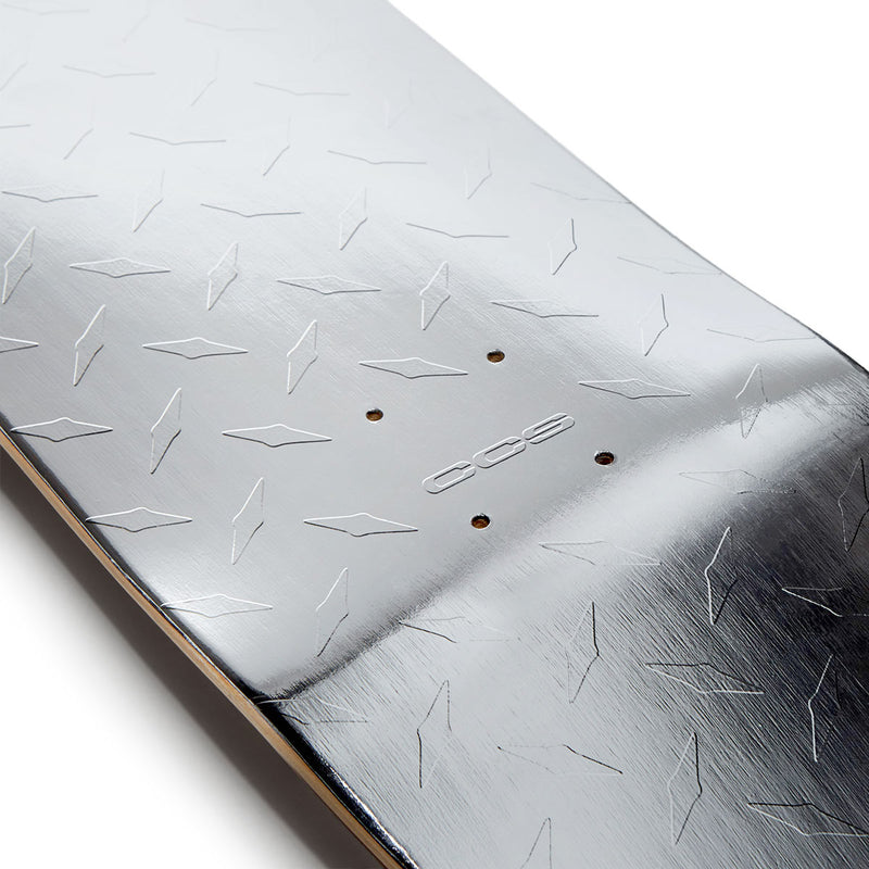 CCS Diamond Plate Embossed Skateboard Complete - Silver Foil