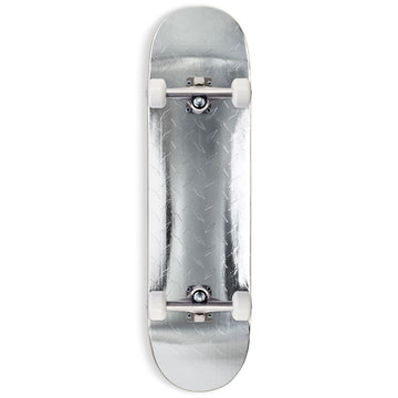 CCS Diamond Plate Embossed Skateboard Complete - Silver Foil - 8.50