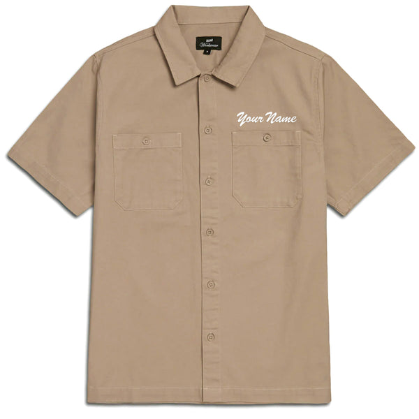 『TEN WORK SHIRT KHAKI S』 Ben Davis Short Sleeve Half-Zip Work Shirt - Khaki — Dave's