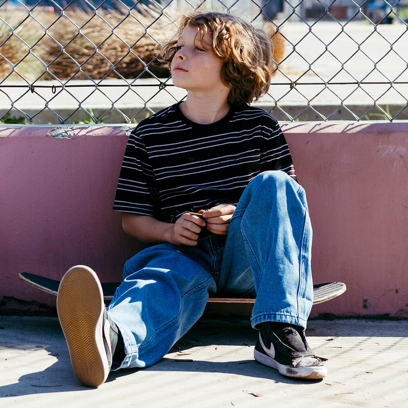 CCS Youth Baggy Taper Denim Jeans - Black