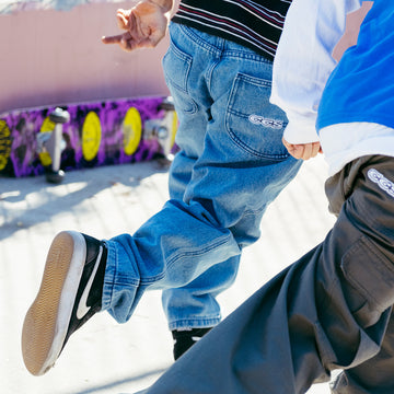 CCS Youth Baggy Taper Denim Jeans - Medium Blue