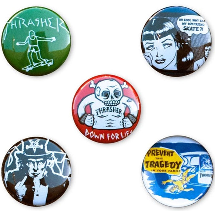 Thrasher Usual Suspects 5 Pack of Buttons image 1