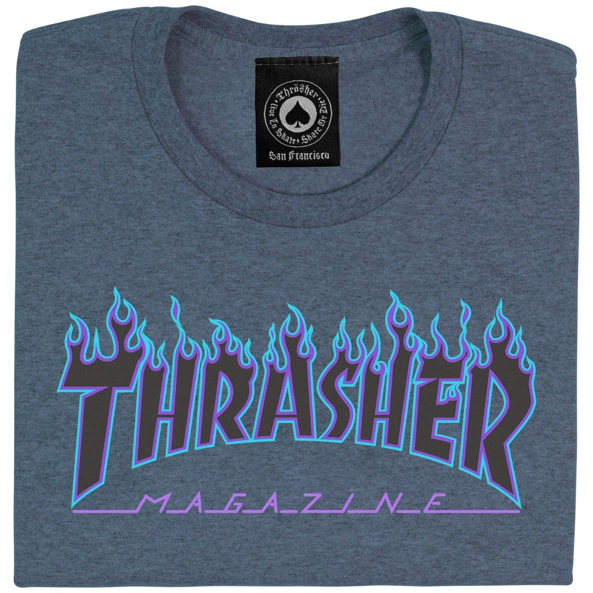 Thrasher Flame T-Shirt - Dark Heather image 2