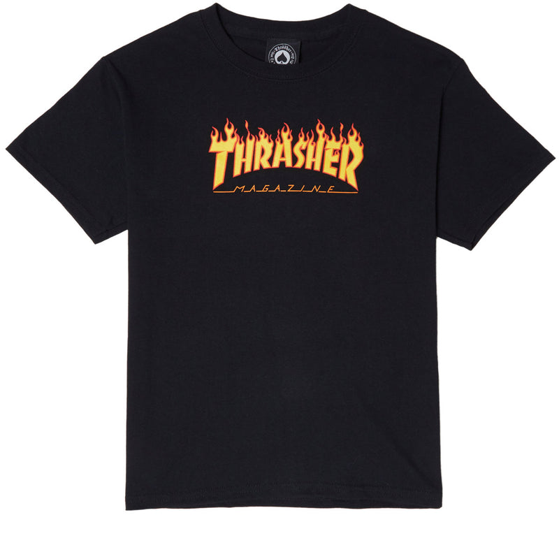 Thrasher Youth Flame Logo T-Shirt - Black