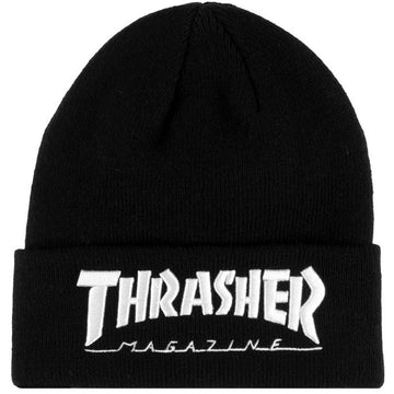 Thrasher Embroidered Logo Beanie - Black/White