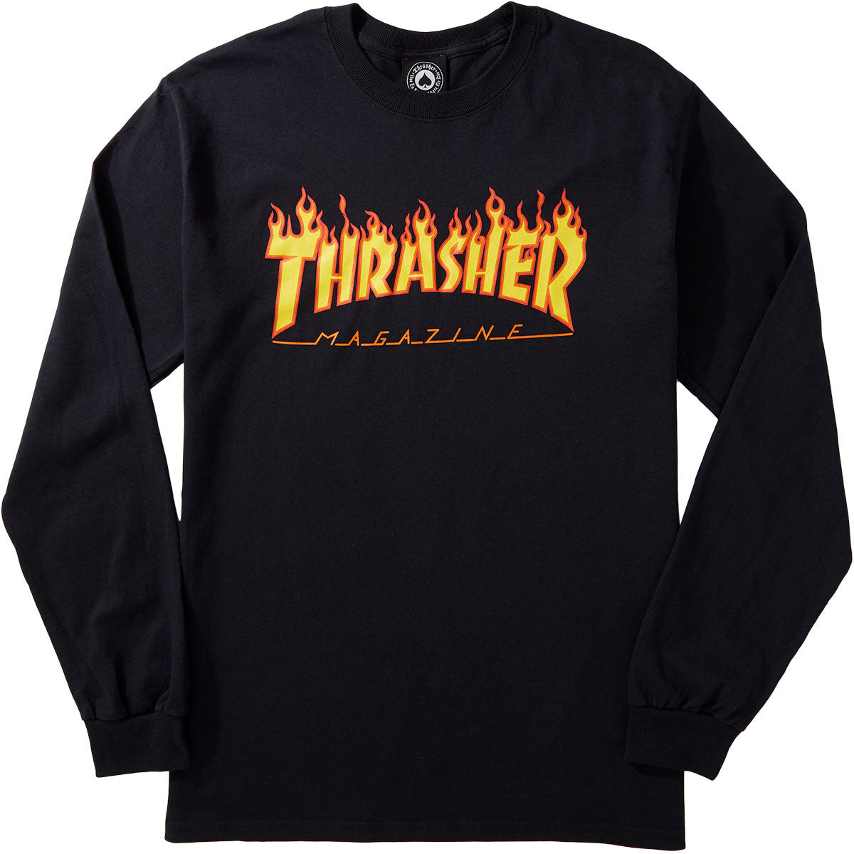 Thrasher Flame Long Sleeve T-Shirt - Black image 1