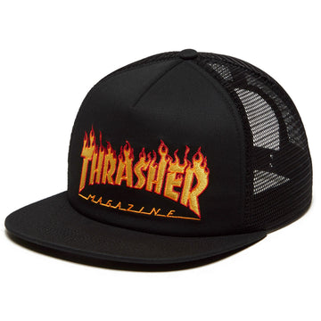Thrasher Embroidered Flame Logo Hat - Black