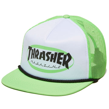 Thrasher Ellipse Mag Logo Trucker Rope Hat - Green