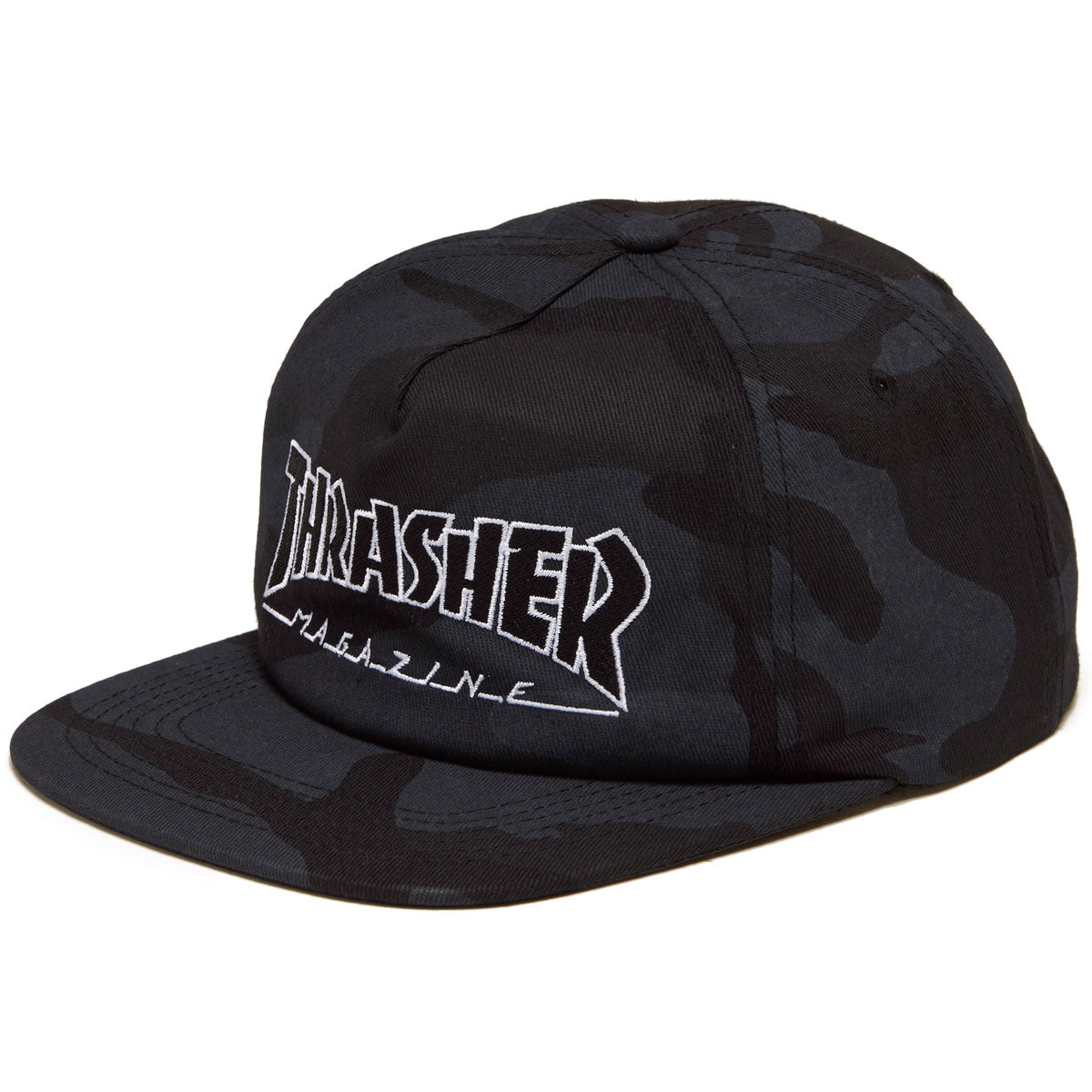 Thrasher Outlined Snapback Hat - Black Camo image 1