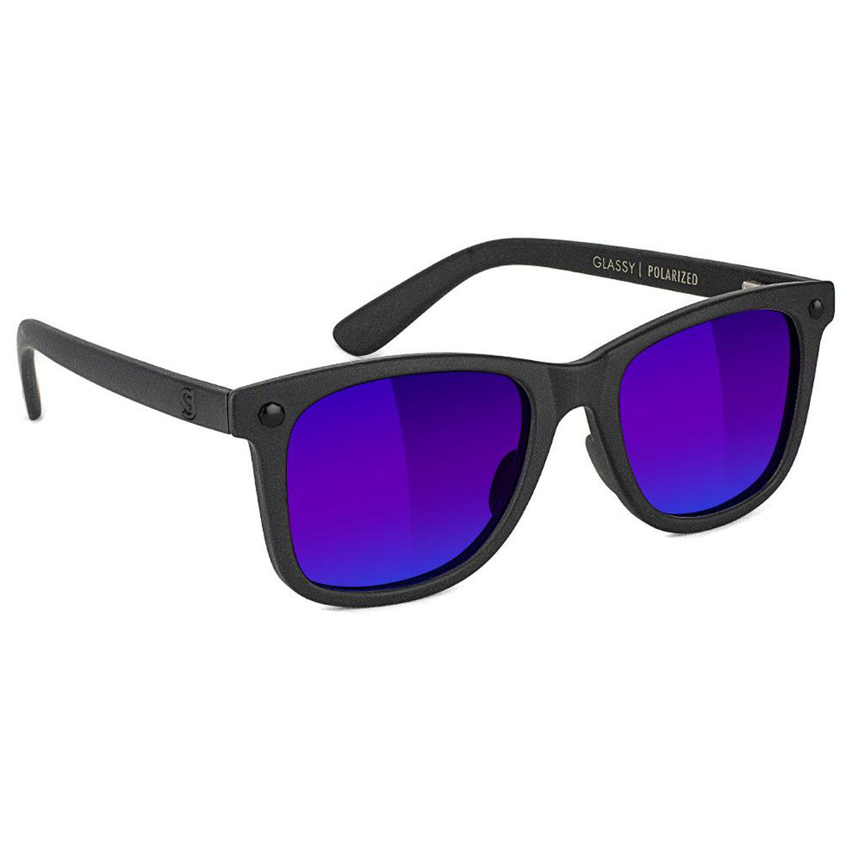 Glassy Mikemo Premium Polarized Sunglasses - Black Out/Blue Mirror image 1