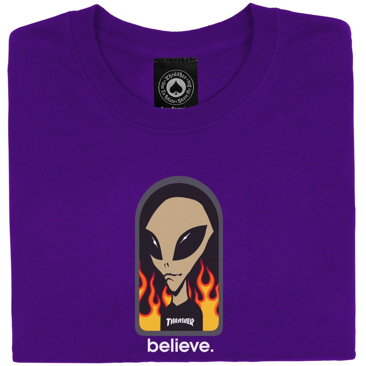 Thrasher x Alien Workshop Believe T-Shirt - Purple image 2