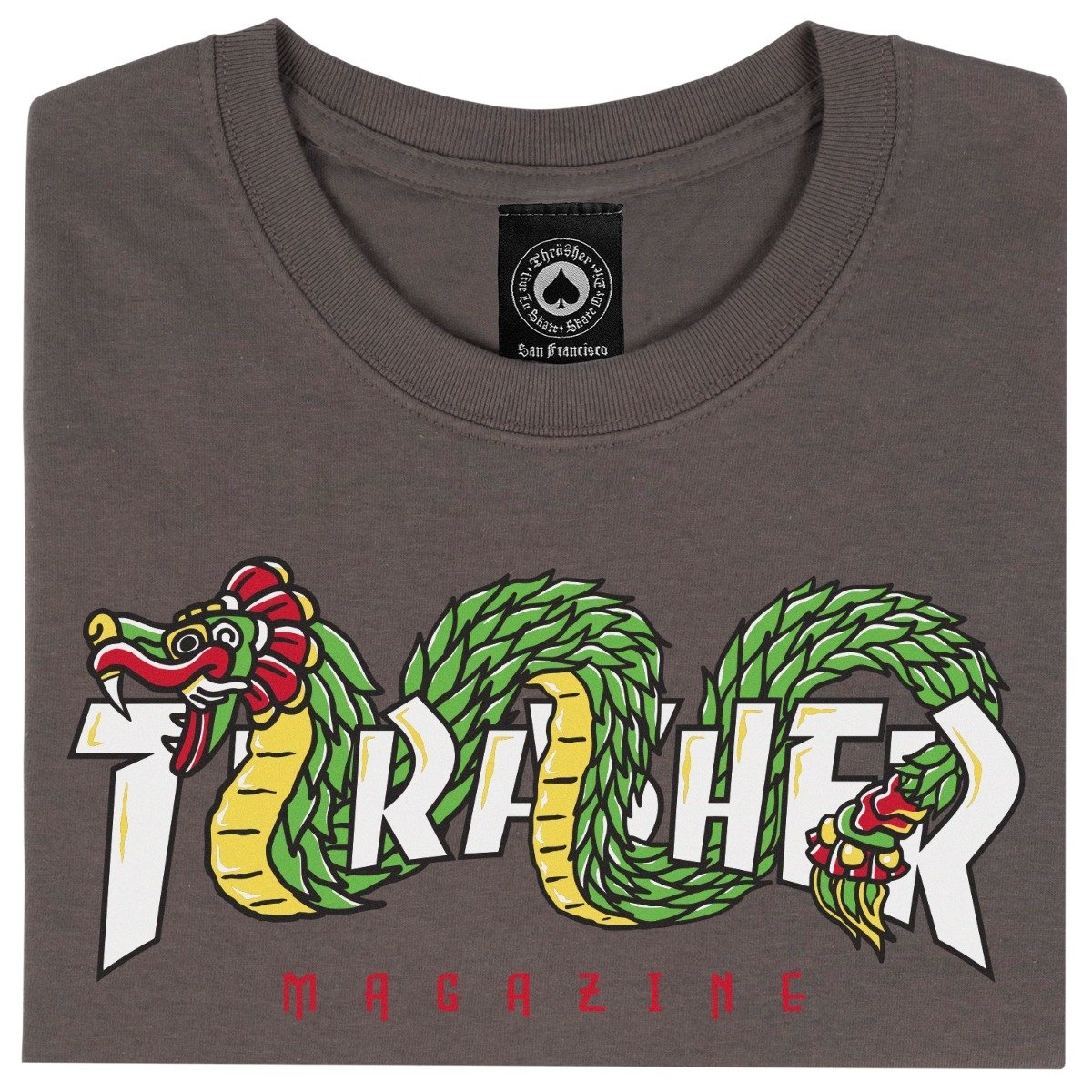 Thrasher Aztec T-Shirt - Charcoal image 2