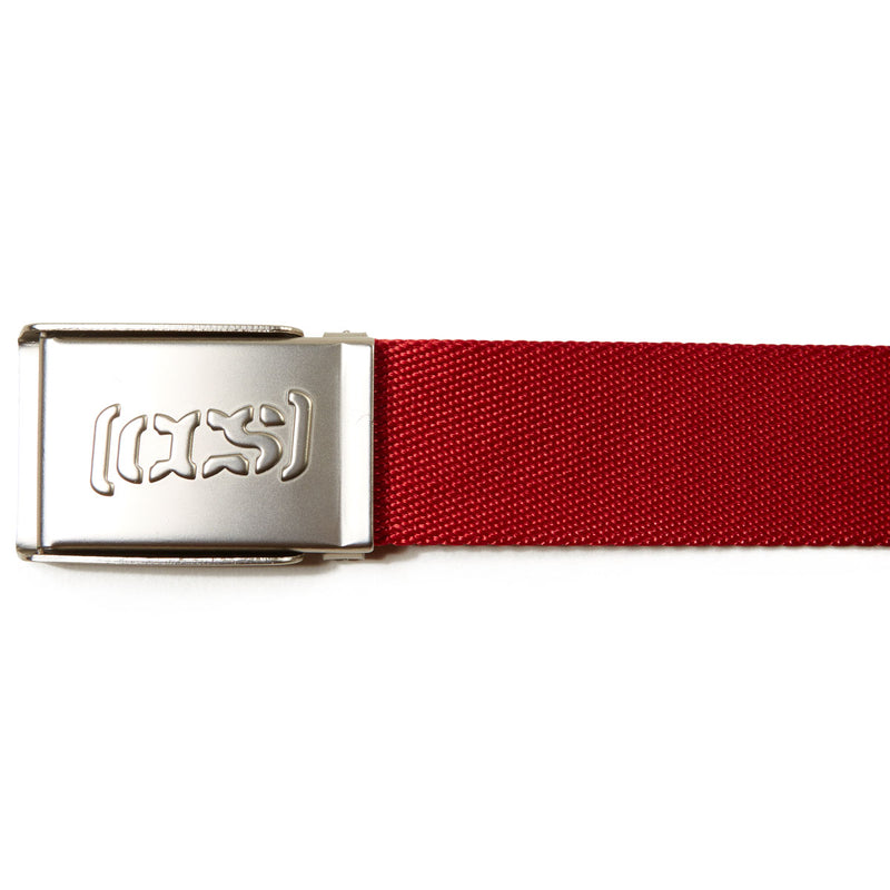 CCS Silver Logo Buckle Belt - Red