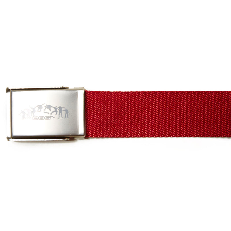 CCS Silver Kickflip Buckle Belt - Red