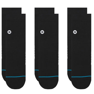 Stance Icon Quarter 3 Pack Socks - Black