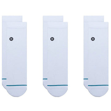 Stance Icon Quarter 3 Pack Socks - White