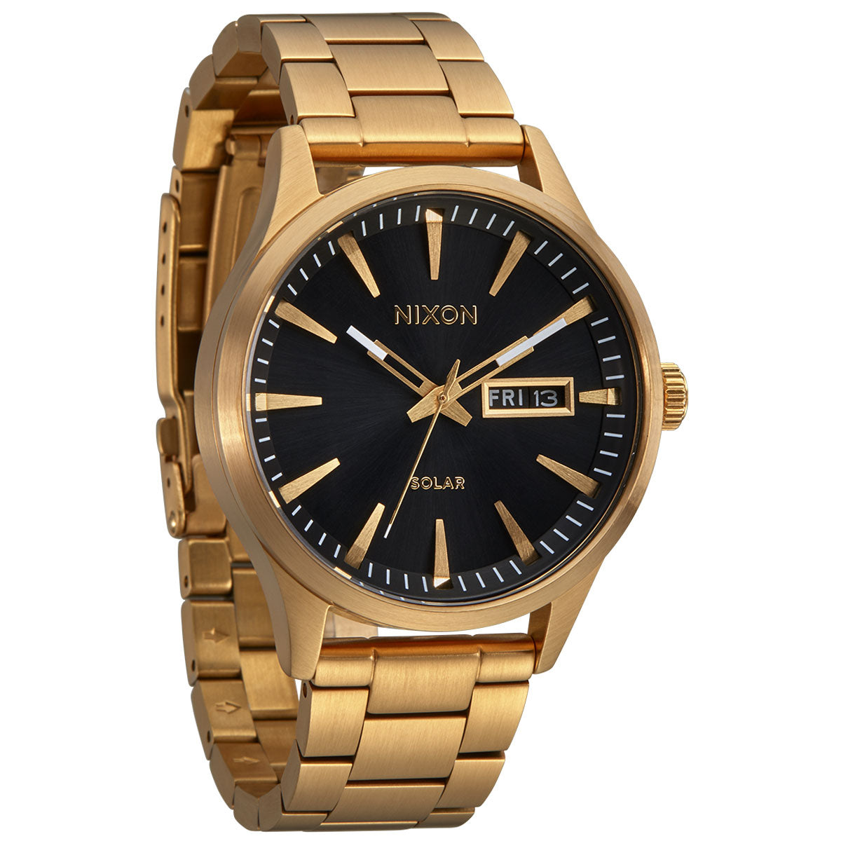 Nixon Sentry Solar Stainless Steel Watch - All Gold/Black image 4