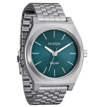 Nixon Time Teller Solar Watch - Silver/Dusty Blue Sunray
