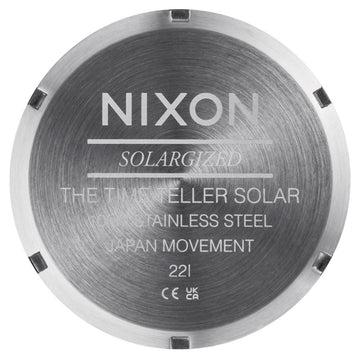 Nixon Time Teller Solar Watch - Silver/Dusty Blue Sunray