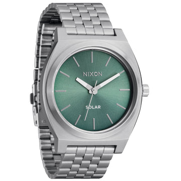 Nixon Time Teller Solar Watch - Silver/Jade Sunray