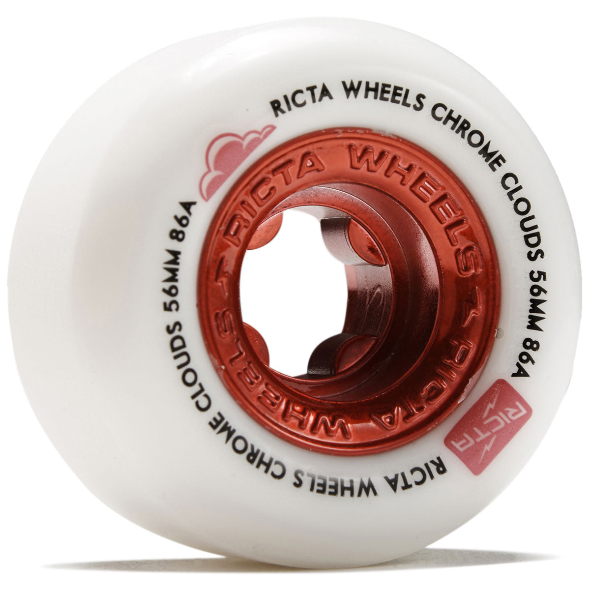 Ricta Chrome Clouds 86a Skateboard Wheels - Red - 56mm image 1